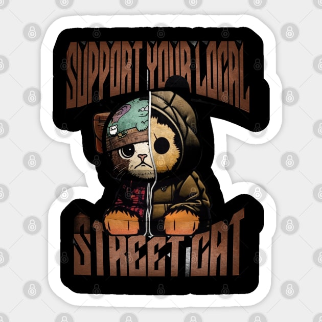 Street Cat Sticker by Depressed Bunny